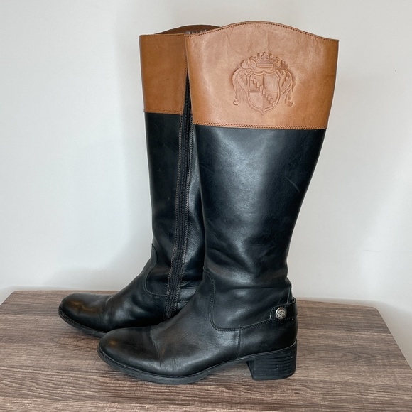 Franco Sarto L Chipper Riding Boots tan and black - Picture 1 of 13